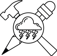 A hammer, a pencil