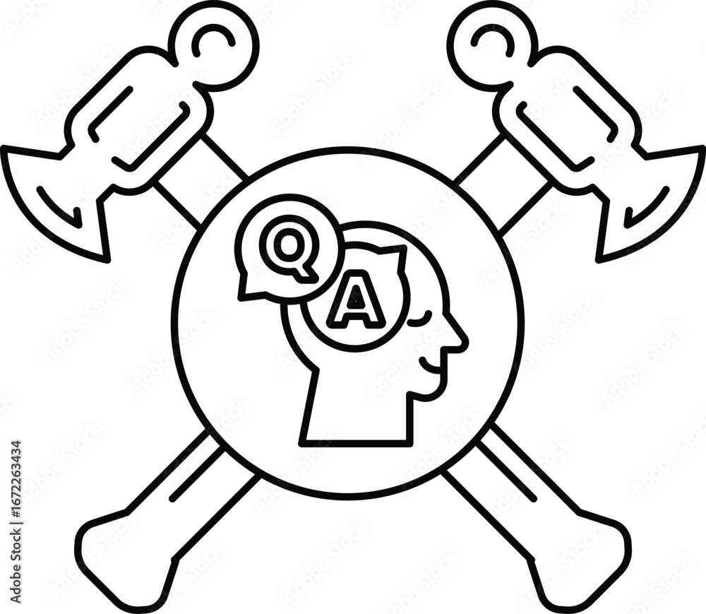 Poster a skull with a hammer and a question mark on it
