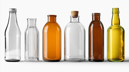 Set of different bottle seperate on white background