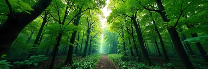 Obraz premium Drone perspective of lush green forest canopy, overhead, plants