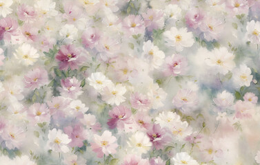 Fototapeta premium Pastel Floral Patterned Decorative Paper Collection