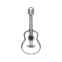 Obraz premium Hand-Drawn Acoustic Guitar Vector Illustration