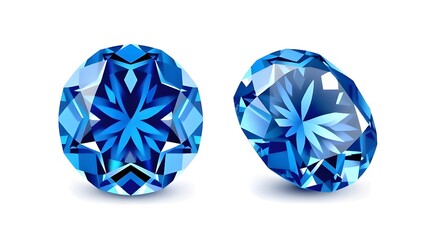 Fototapeta premium set of blue topaz gemstones