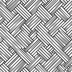 Black and white woven pattern with diagonal lines creating an intricate basket weave texture design effect