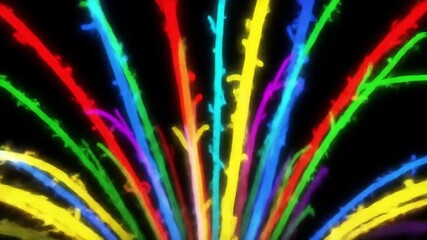 Rainbowhued branches reaching into darkness - Powered by Adobe