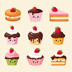 seamless pattern with cakes