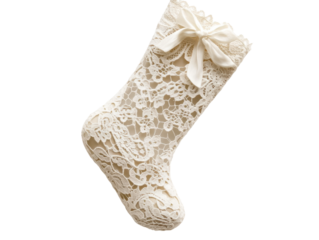 Lacy Christmas Stocking with Bow