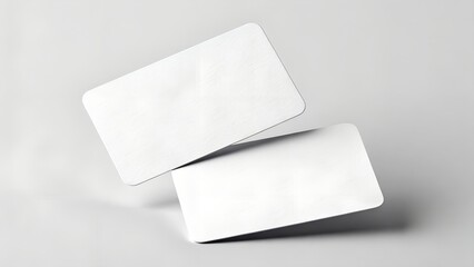 Two Blank White Rounded Corner Cards Floating on a Light Gray Background