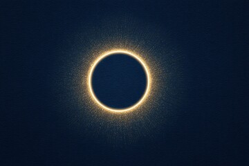 Obraz premium Stunning Solar Eclipse - Cosmic Dark Circle Surrounded by Golden Corona.
