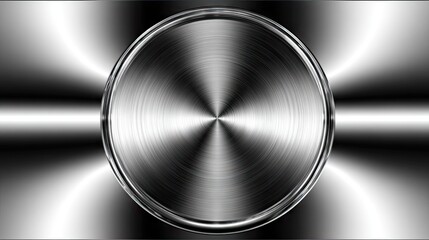 Polished metal disc with radial lines.