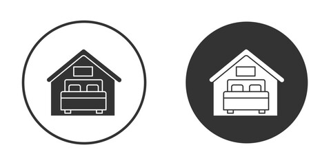 Accomodation icon pictogram. Vector outline illustration isolated on white background.
