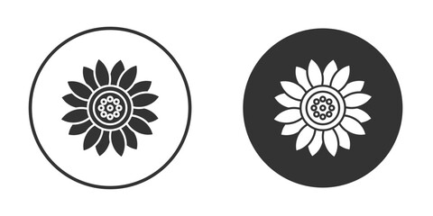 Sunflower icon pictogram. Vector outline illustration isolated on white background.