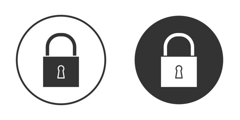 Padlock icon pictogram. Vector outline illustration isolated on white background.