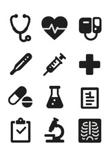 Medical Check icons set