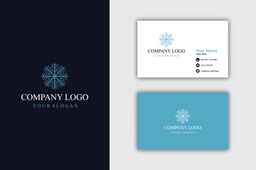 Elegant Geometric Logo and Business Card Design for Corporate Branding.