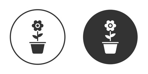 Flowerpot icon pictogram. Vector outline illustration isolated on white background.