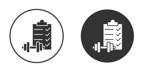 Fitness plan icon pictogram. Vector outline illustration isolated on white background.