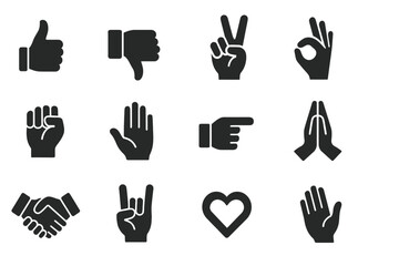 set of Hands Gestures icons