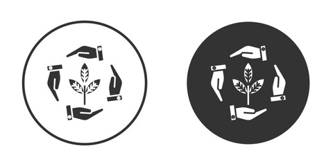 Environment protection icon pictogram. Vector outline illustration isolated on white background.