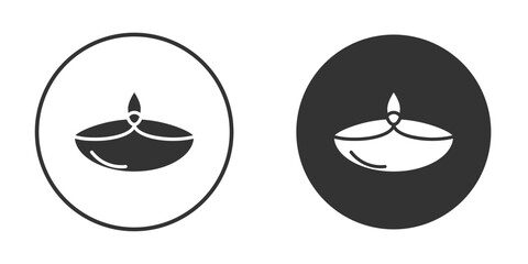 Diya icon pictogram. Vector outline illustration isolated on white background.