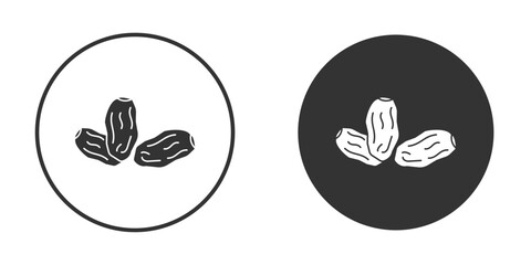 Date fruit icon pictogram. Vector outline illustration isolated on white background.