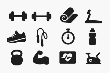 fitness icons set