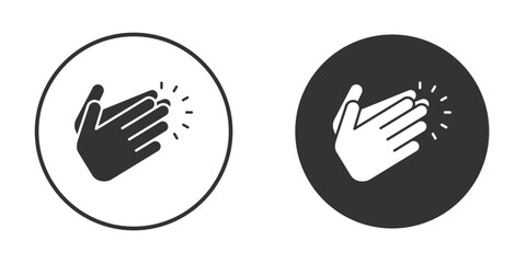 Clapping hands icon pictogram. Vector outline illustration isolated on white background.