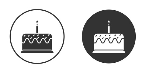 Birthday cake icon pictogram. Vector outline illustration isolated on white background.