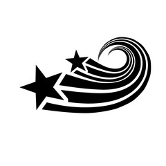 Vector shooting star in spiral style. Illustration of a shooting star isolated on a white background. © Nowar Abizar