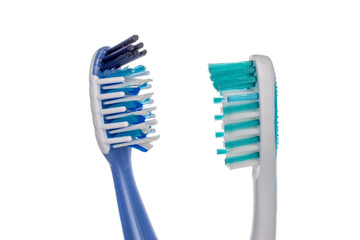 Toothbrush isolated on white background, close-up.