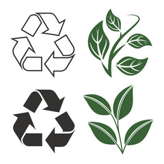set of green eco icons