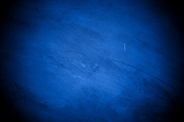 Old wall pattern texture cement blue dark abstract  blue color design are light with black gradient background.