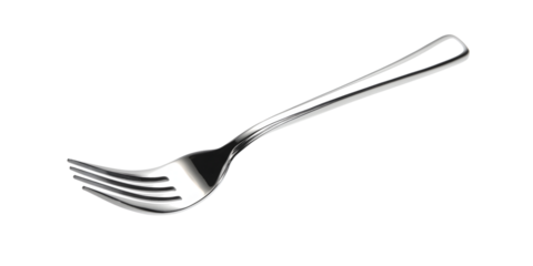 Silver fork isolated on transparent background