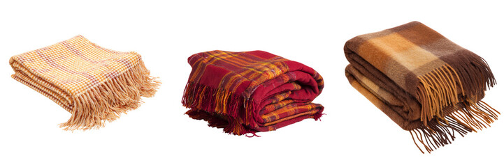 Cozy christmas blankets display transparent background soft textiles home environment