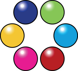 Elegant Vector Illustration of Colorful Gradient Buttons in Both Circle Round Shapes for Modern Digital Design