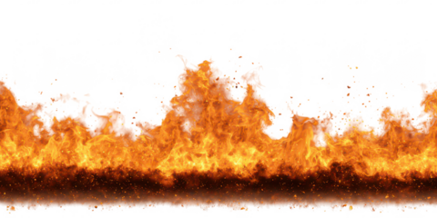 Fire Flames PNG Isolated Collection – Realistic Orange Red Flames Transparent Background