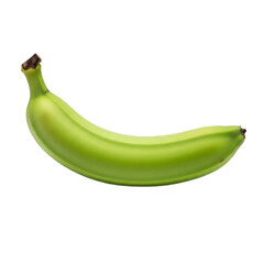 A single green banana isolated on a black background
