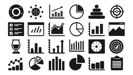 Various charts graphs and icons for business and data analysis vector