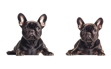 Set of different dog breeds facing forward. Each element is separately isolated