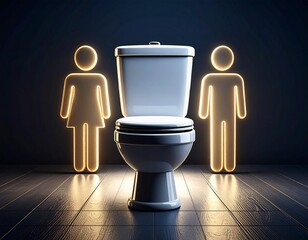 Elegant Restroom Sign for Men and Women on Background