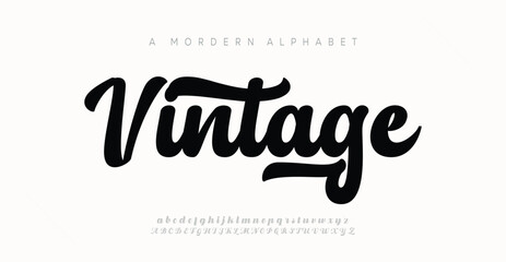 Obraz premium Luxury vintage alphabet letters font. Typography elegant classic lettering serif fonts and number decorative vintage retro concept for logo branding. vector illustration 