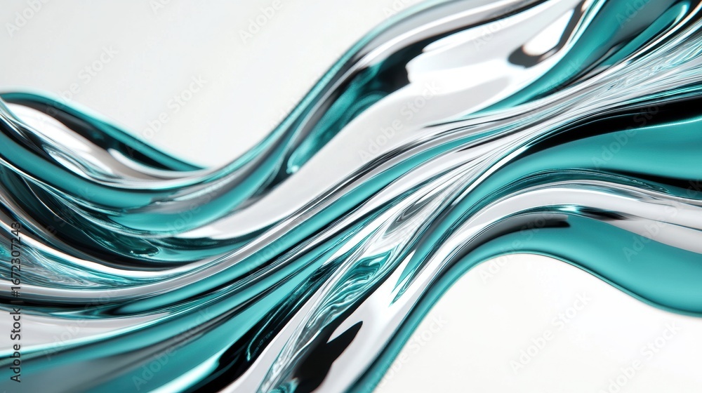 Aufkleber fluid patterns of teal and silver create a mesmerizing visual effect