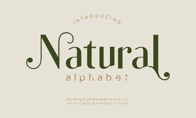 Elegant alphabet letters font natural logo. Typography luxury classic lettering serif italic fonts decorative wedding vintage retro logos. vector illustration
