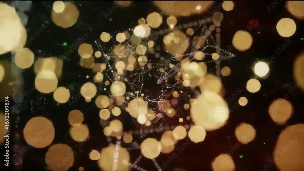 Poster Glowing Abstract Bokeh Particle Animation on Dark Background