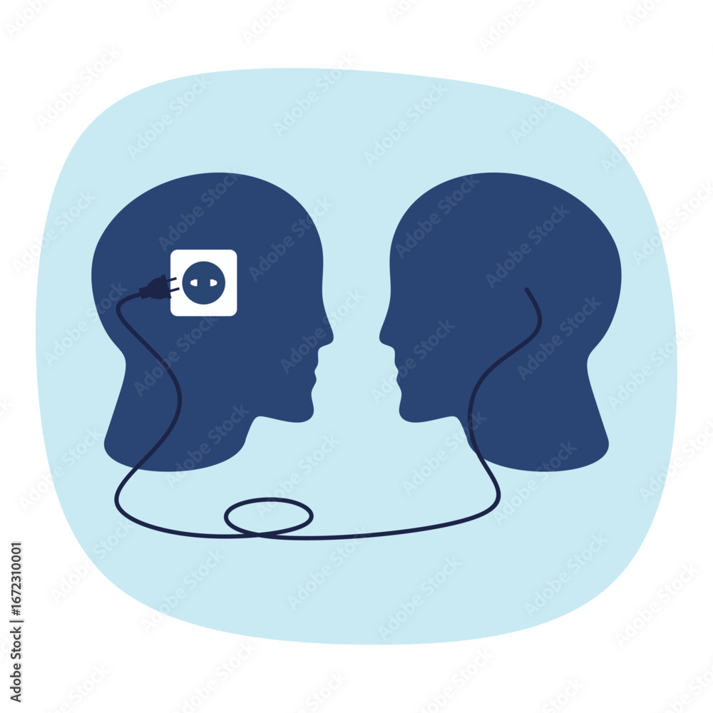 Poster connected heads representing network and team communication