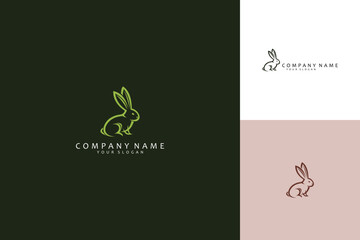 Minimalist Rabbit Logo Design Clean Single Line Animal Illustration.