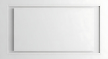 Obraz premium Minimalist White Rectangular Canvas with Subtle Frame and Shadows on a Light Background