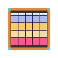 Attendance Board with Checklist in Flat Vector Style