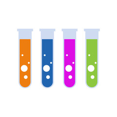 Test Tube Illustration in Flat Hand Drawn Style