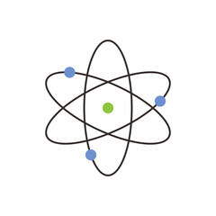 Atomic Model Flat Vector Illustration
